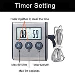 Kitchen Digital Cooking Thermometer Probe Meat Food Temperature 0-250°C w/Timer