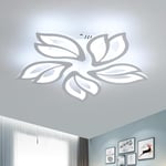 Dorlink Plafonnier LED Moderne, 65W 5850LM Luminaire Plafonnier Fleur, Lampe de Plafond LED Blanc, Plafonnier Salon, 6500K Blanc Froid Plafonnier Chambre, Couloir, Cuisine, 5 Lumières Ø55CM