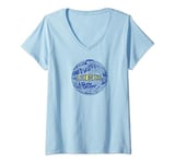 Womens Leeds United blue typography football V-Neck T-Shirt