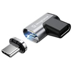 Magtame Adaptateur magnétique USB-C mâle à USB-C Femelle à 90 degrés, 240W Angle Droit 20Gbps Transfert de données Sortie vidéo 4K Compatible avec ROG Ally, Steam Deck, Switch, Phone 15/15 Pro Max