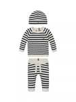 Tommy Hilfiger Baby Knitted Stripe Beanie, Jumper & Joggers Set, Dark Night Navy