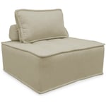 Sweeek - Chauffeuse pour canapé modulable tissu capitonné Polyester Beige