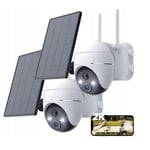 2K Wireless Security Camera WiFi IP Solar Powered Energy CCTV Home Outdoor