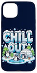 Coque pour iPhone 15 Plus Antarctique Pingouin Lover Chill Out Cute Winter Pingouin Igloo