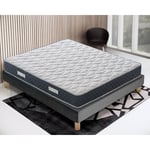 Ensemble Matelas mousse à mémoire de forme olympe + lit sommier tapissier déco 180x200