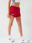 adidas Womens Running Adizero Shorts - Red, Red, Size Xs, Women