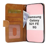 Zipper Standcase Wallet Samsung Galaxy S21 FE 5G (SM-G990B) (Brun)