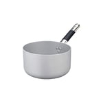 Pentole Agnelli Ligne Aluminium Induction Casserole, Fond à Induction avec 1 Manche Cool Haute 20 cm Argent