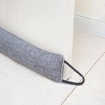 Marwood Under Door Stops 91cm Wind Stopper for Door & Window, Weighted French Air Door Draft Stopper Front Door Snake Noise Blocker for Bottom of Door with Hanging Loops - Grey 36"