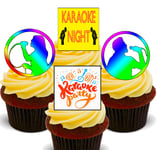 Karaoke Party Night Edible Stand-up Fairy Cup Cake Toppers, Singing, Singstar