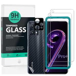 Ibywind Protecteur d'écran pour Realme 9 Pro+ 5G/9 Pro plus 6.4",avec 2 pièces en verre trempé,1 protection d'objectif d'appareil photo,1 film en fibre de carbone[pas de bulles]