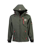 Geographical Norway TACEBOOK - Veste Softshell Homme Impermeable - Manteau à Capuche Outdoor - Coupe Vent Tactique Resistant Hiver - Blouson Activites en Exterieur (Gris Foncé L)