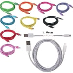 1 Meter Laddkabel Till Micro Usb Typ Samsung Sony Vit 3m