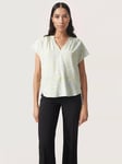 Soaked In Luxury Wynter Notch Neck Short Sleeve Blouse, Skyway Dizzy