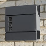 BLACK LARGE LETTER BOX POST MAIL BOX WALL MOUNTED POST BOX LOCKABLE WITH KEYS