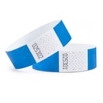 linie zwo ® Lot de 100 bracelets d'identification Tyvek ® 19 x 254 mm Bleu