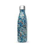 Qwetch - Bouteille Isotherme Originals Flowers Bleu 500ml - 24h Froid et 12h Chaud - Etanche, Sans BPA & Réutilisable - Gourde inox isotherme pour Sport, Voyage, Bureau, Randonnée