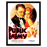 Wee Blue Coo Movie Film Public Enemy James Cagney Crime Drama Harlow USA Art Print Framed Poster Wall Decor 12X16 Inch