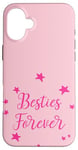 Coque pour iPhone 16 Plus Jolies étoiles avec inscription « Best Friends For Besties Forever Friend »