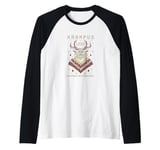 Krampus Loves Punishing the Unforgivable Christmas Horror Raglan Baseball Tee