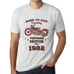 Homme Tee-Shirt Né Pour Rouler Un Moteur Légendaire Depuis 1982 - Born To Ride Legendary Motor Since 1982 - 42 Ans T-Shirt Graphique Idée Cadeau 42e Anniversaire Vintage Année 1982 Nouveauté