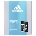 Setti Adidas Ice Dive: suihkedeodorantti, 150 ml + vartalosuihke, 150 ml