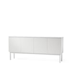 A2 Beam sideboard vit lack, vitt stativ, toppskiva i carrara marmor