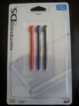 Lot 3 Stylets Pour Nintendo Ds (Rouge, Bleu Et Gris)