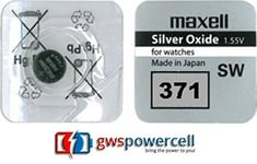 MAXELL ® powerCell gWS-pile bouton uHRENZELLEN montres gamme/301/303/314/315/317/319/321/325/335/337/344/346/348/357/361/362/363/364/365/366/371/370/372/373/376/377/379/380/381/384 et 386/389/390/391/392/394/395/395/399/396 - 371 - 1x