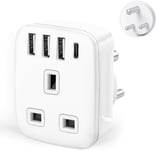 Uk to India Plug Adapter Grounded Uk to 3 Pin India Travel Adapter with Type D