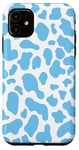 Coque pour iPhone 11 motif imprimé vache bleu - motif vache bleu fleur homme