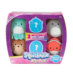 Squishville by Squishmallows SQM0067 Mystery Sealife Squad, Six 2 Sea Animals, Irresistibly Soft Colourful Plush, Mini Shark, Otter, and Seahorse