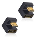 U Shape Adaptateur Mini Hdmi Vers Hdmi 8K, Adaptateur Up Angle Mini Hdmi Vers Hdmi Femelle Supportant 8K@60Hz,48Gbps,Caméra/Ordinateur Portable/Hdtv/Projecteur (2 Pack)