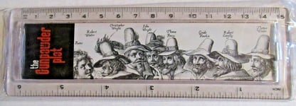 RULER PLASTIC 15cm THE GUNPOWDER PLOT CHARACTERS AND HISTORICAL STORY TEXT