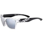 uvex Sportstyle 508 - Sports Sunglasses for Kids - Mirrored Lenses - incl. Headband - Black Clear - One Size