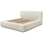 Bobochic - Lit coffre Lit coffre denali tissu bouclette 160x200 Blanc - Blanc