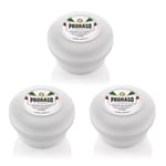 PRORASO Shaving Soap TRIPLE PACK | Green Tea and Oat Extract | 150ml White Bowl