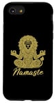 Coque pour iPhone SE (2020) / 7 / 8 Namaste Lion avec mandala amusant pour le yoga et la méditation