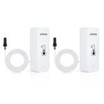 Emylo Thermometre Intérieur Exterieur,Wifi Thermomètre Connecté App Alarme,Exportation De Données Thermometre Frigo Moniteur,Convient Pour Chambre,Aquarium,Réfrigérateur,Blanc 2Pcs