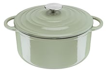 Tefal LOV E2580404 Cocotte en fonte anti-adhésive avec couvercle Vert lichen 25 cm 5 l