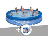 Kit piscine autoportée Intex Easy Set 4,57 x 0,84 m + 6 cartouches