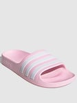 adidas Sportswear Kids Unisex Adilette Aqua Sliders - Light Pink, Pink/White, Size 13 Younger