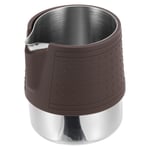 Milk Frothing Pitcher, 12oz / 350ml Stainless Steel Milk Frother Cup, Brown