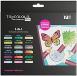 Spectrum Noir Tricolour Brush Japanese Fibre Nib-Complete Collection-Pack of 18, One Size