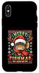 Coque pour iPhone X/XS Inscription humoristique Merry Fishmas And A Crappie New Year