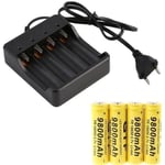 Batteriladdare - sahahhj 019 - 4x 18650 3,7V 9800mAh - Gul - Svart - Utomhus