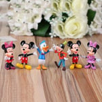 6 st/set Disney figurer Mickey Mouse Minnie Mouse Anime figurer Barnleksaker Present