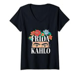 Frida Kahlo - Frida Kahlo Florals V-Neck T-Shirt