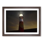 Architecture Lighthouse Beacon Modern Framed Wall Art Print, Ready to Hang Picture for Living Room Bedroom Home Office Décor, Walnut A3 (46 x 34 cm)