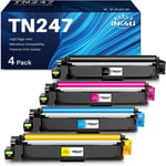 Compatible TN247 Cartouche de Toner pour Brother TN243CMYK TN-243CMYK TN 243 DCP-L3550CDW MFC-L3750CDW MFC-L3730CDN MFC-L3710CW MFC-L3770CDW HL-L3230CDW (Noir Cyan Magenta Jaune, Pack de 4)